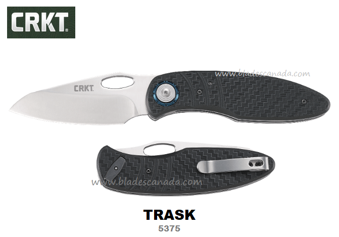 CRKT Trask Folding Knife, D2 Steel, GRN Black, CRKT5375 - Click Image to Close